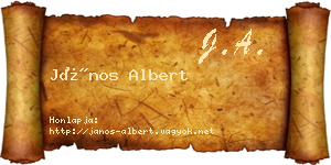 János Albert névjegykártya