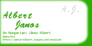 albert janos business card