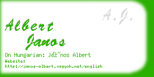 albert janos business card